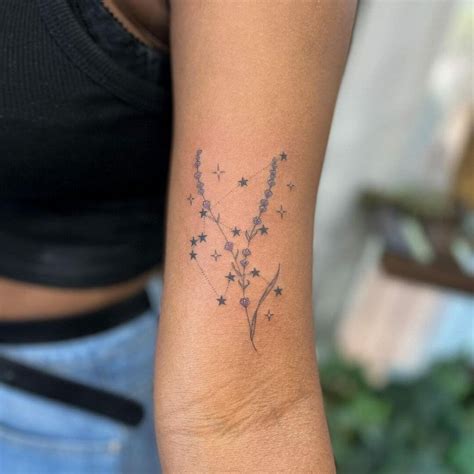 flower with stars tattoos